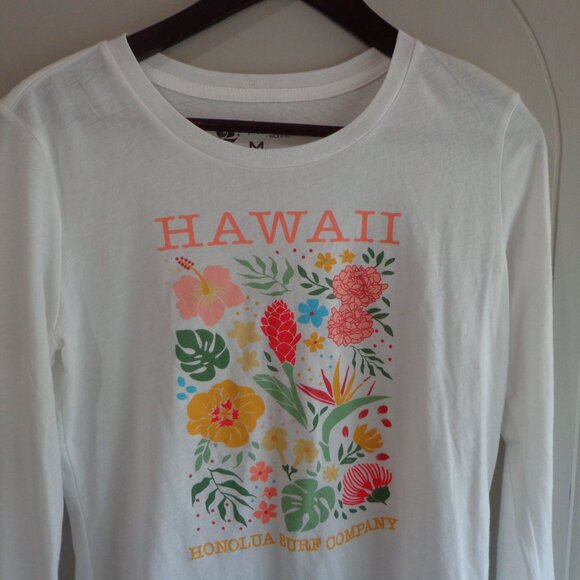 NWOT Honolua Wahine T-Shirt M White w/HAWAII HONOLUA SURF COMPANY Colorful - Picture 4 of 11